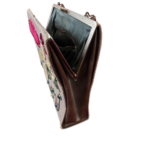 Caron of Houston, TX Vintage Handbag with Velvet, Sequins and Jeweled Design - Picture 4 of 15